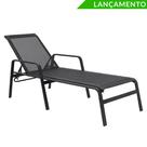Cadeira Espreguiçadeira para Piscina em Alumínio e Tela Sling
