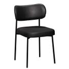Cadeira Estofada Camila Para Sala Jantar em Aço Est Preta Assento e Encosto Preto Onix- EdeCasaMoveis