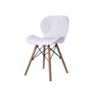 Cadeira Estofada Jantar Charles Eames Eiffel Slim Wood Confort Branco Cadeira Estofada Jantar Charles Eames Eiffel Slim Wood Confort Branco