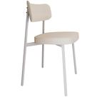 Cadeira Estofada Para Sala de Jantar Astrid Branco C01 Linho Palha - Lyam Decor Cadeira Estofada Para Sala de Jantar Astrid Branco C01 Linho Palha - Lyam Decor