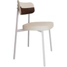 Cadeira Estofada Para Sala de Jantar Astrid Branco C01 Linho Palha material sintético Whisky - Lyam Decor