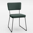 Cadeira Estofada Para Sala De Jantar Base Aço Verde Musgo