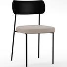 Cadeira Estofada Para Sala De Jantar Melina L02 Preto Bege