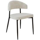 Cadeira Estofada Para Sala de Jantar Serena Preto C01 Bouclê Vanilla - Lyam Decor