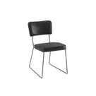 Cadeira Estofada Roma material sintético Preto 78x42x57 cm Daf Cadeira Estofada Roma material sintético Preto 78x42x57 cm Daf