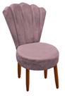 Cadeira Estofada Suede Encosto Concha Anna