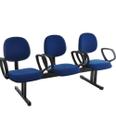 Cadeira Executiva em longarina com 3 lugares Linha Robust Azul