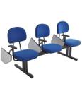 Cadeira Executiva em longarina com 3 lugares Linha Robust Azul