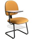 Cadeira Executiva Universitária Base Fixa em S Linha Office Amarelo