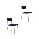 Cadeira Fit Fixa C/4 Pes 475 X 505 X 810 Mm C/2 Un Pés Brancos. Azul Celeste Azul Celeste