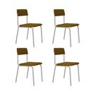 Cadeira Fit Fixa C/4 Pes 475 X 505 X 810 Mm C/4 Un Pés Brancos. Mostarda Mostarda