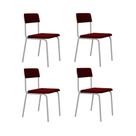 Cadeira Fit Fixa C/4 Pes 475 X 505 X 810 Mm C/4 Un Pés Brancos. Vermelho Vin. Vermelho Vinho