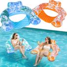 Cadeira flutuante de piscina PAMASE inflável para adultos, 2 peças com alça Cadeira flutuante de piscina PAMASE inflável para adultos, 2 peças com alça