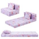 Cadeira futon dobrável MemoreCool 160x66x13 cm roxa