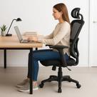 Cadeira Gamer Escritório Ergonômica Preta Reclinável Giratória Lombar Home Office Senta Trabalho