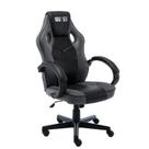 Cadeira Gamer Giratória Regulável Quest Fratini Preto/Cinza