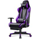 Cadeira Gamer GTRACING com Apoio para Pés, Cadeira Ergonômica para Computador, Reclinável com Ajuste de Altura, Giratória com Encosto de Cabeça e Lombar (Roxo)