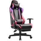 Cadeira Gamer GTRACING com Descanso para Pés, Cadeira Ergonômica para Computador, Reclinável com Ajuste de Altura, Giratória com Apoio de Cabeça e Lombar (Colorida)