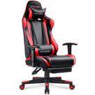 Cadeira Gamer GTRACING com Descanso para Pés, Cadeira Ergonômica para Computador, Reclinável com Ajuste de Altura, Giratória com Apoio de Cabeça e Lombar (Vermelho Tijolo)