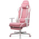 Cadeira Gamer GTRACING com Descanso para Pés Ergonômica Rosa