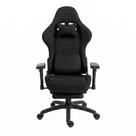 Cadeira Gamer Husky Tempest 4D, Até 145kg, Braços 4D, Almofadas, Reclinável 150º, Tecido, Descanso para Pés, Preta Tecido - HCG700PTT4D