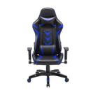 Cadeira Gamer Pelegrin em Couro PU Reclinável PEL-3003 Preta e Azul