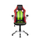 Cadeira Gamer Pelegrin PEL-3009 Couro PU Preta, Vermelha e Verde