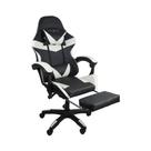 Cadeira Gamer Stillus Ergonômica Oficial com Apoio Para os Pés - Preta / Branca
