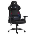 Cadeira Gamer SuperFrame Carbon Reclinável Tecido 4D Preto Com Detalhes Azul E Vermelho CSFCARBON