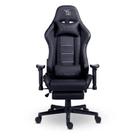 Cadeira Gamer XT Racer Attack, Até 120Kg, Reclinável, Apoio de Pés Retrátil, Cilindro de Gás Classe 4, Couro PU, Preta e Prata - XTR-060