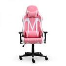 Cadeira Gamer XT Racer Viking Series, Até 120Kg, Reclinável, Com Almofadas, Cilindro de Gás Classe 4, Couro PU, Rosa e Branca - XTR-019