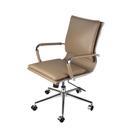 Cadeira Giratória Baixa Office Soft em PU Caramelo Base Rodízio Cromado Cadeira Giratória Baixa Office Soft em PU Caramelo Base Rodízio Cromado