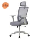 Cadeira Giratória NR-17 President Office c/ Braços Dallas Rivatti Tela Mesh Cinza Base Rodízio Nylon