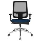 Cadeira giratória presidente Brizza -base alumínio backplax azul