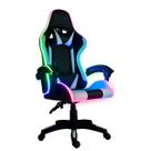 Cadeira giratoria tipo gamer, mod ds 919-02-do , costa e assento acochoados em pu com espuma pr preta e branca