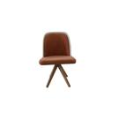Cadeira Giratória Vianney Sala Mesa Jantar Moderna Base Ferro Tecido Bouclé Premium Terracota com material sintético Bege Topii