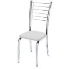 Cadeira Iara Cromada Para Cozinha material sintético Branco