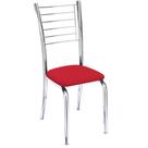 Cadeira Iara Cromada Para Cozinha material sintético Vermelho Cadeira Iara Cromada Para Cozinha material sintético Vermelho