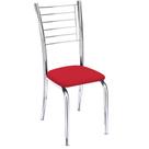 Cadeira Iara cromada para cozinha -Super resistente assento sintético vermelho-Gat Magazine