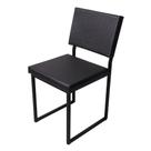 Cadeira Industrial Estofada e Metalon - Preto Fosco 47 CM
