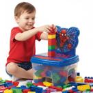 Cadeira Infantil Aranha Brinquedo Blocos 48pçs Bebe Menino