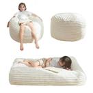 Cadeira infantil Bean Bag MAXYOYO conversível de pele sintética bege Cadeira infantil Bean Bag MAXYOYO conversível de pele sintética bege