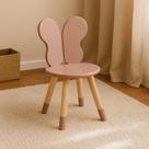 Cadeira Infantil Borboleta Tampo MDF Pés Pinus Cor:Rosê Cadeira Infantil Borboleta Tampo MDF Pés Pinus Cor:Rosê