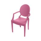 Cadeira Infantil com Braço Invisible Louis Ghost Rosa Polipropileno