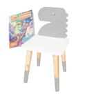 Cadeira Infantil de Madeira Dinossauro Cinza 2