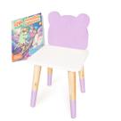 Cadeira Infantil de Madeira Urso Lilás 2 Cadeira Infantil de Madeira Urso Lilás 2