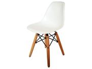 Cadeira Infantil Eames Polipropileno Base Madeira Florida Kids Fratini Móveis Branco