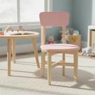 Cadeira Infantil Elisa Pés em Madeira e Assento Espuma D23 e Encosto MDF Cor:Rosê