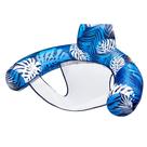 Cadeira inflável de macarrão para piscina Sloosh Blue com padrão vegetal Cadeira inflável de macarrão para piscina Sloosh Blue com padrão vegetal