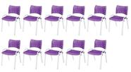 Cadeira Iso Base Branco Igreja, Escola, Escritório - Violeta Kit 11 Peças